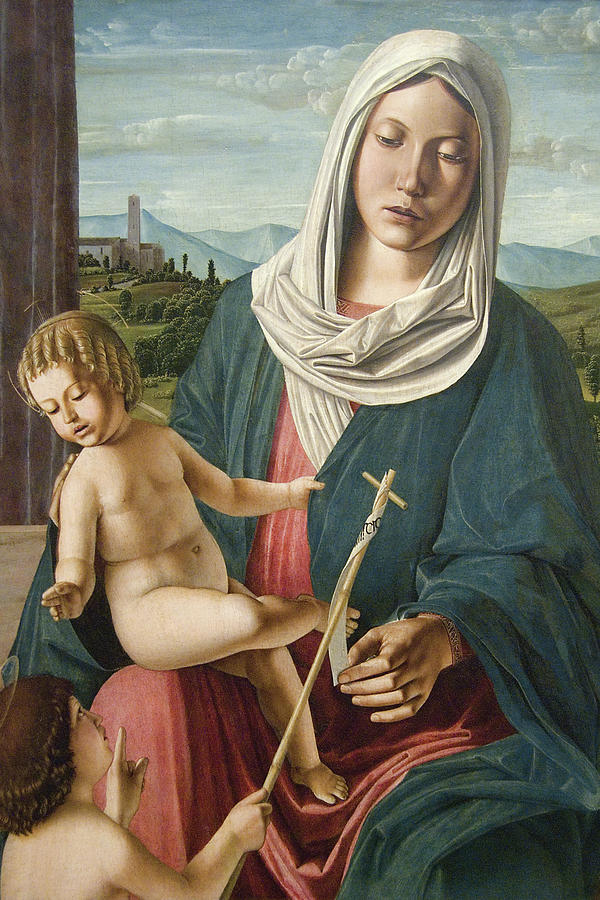 Madonna and Child with the Infant Saint John the Baptist Painting by Michele da Verona