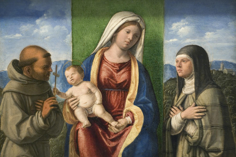 Madonna & Child with Francis & Clare Painting by Giovanni Battista Cima