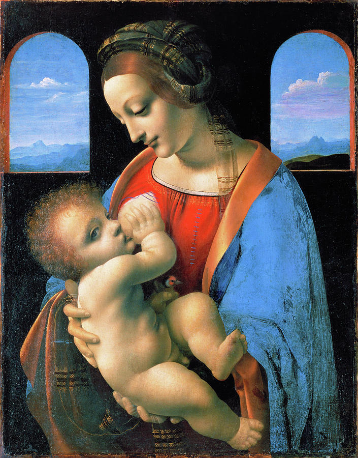 Leonardo Da Vinci Painting - Madonna Litta - Digital  Restored Edition by Leonardo da Vinci