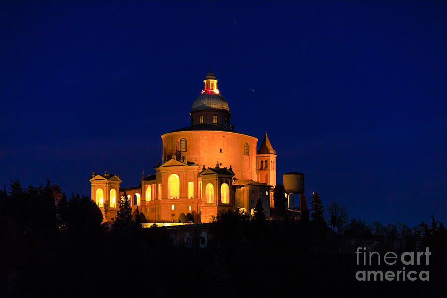 Madonna of San Luca night Photograph by Benny Marty