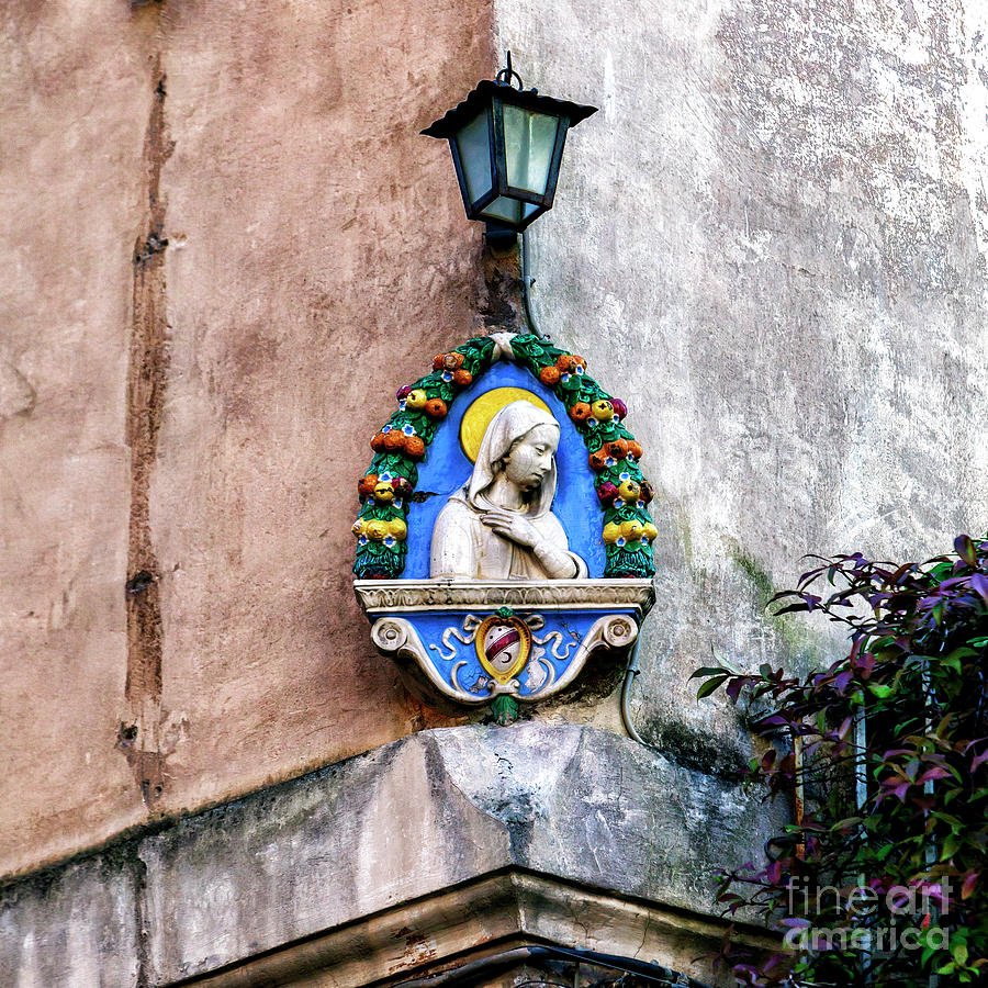 Madonna Relief in Rome Photograph by John Rizzuto