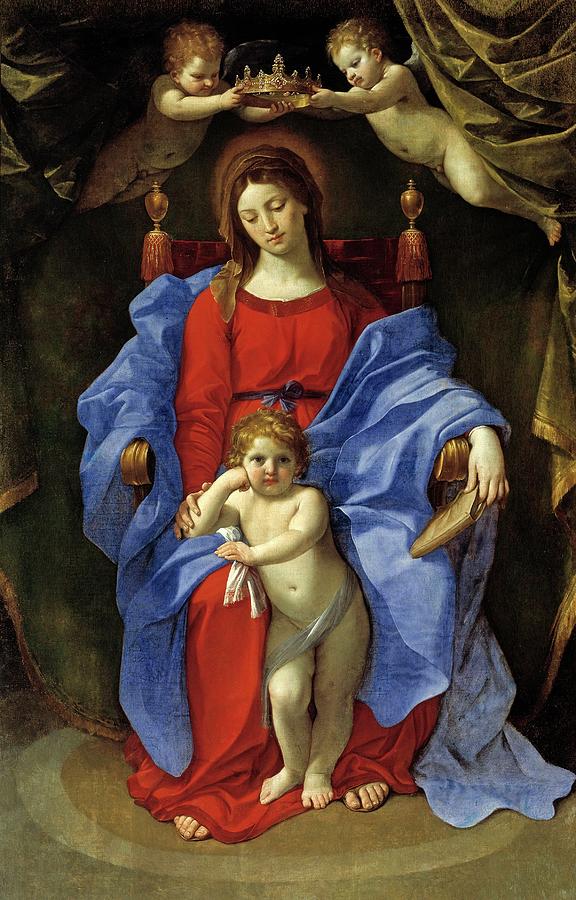 Madonna with a Chair, 1624-1625, Italian School, Oil on canvas, 213,8 cm x 137,5 c... Painting by Guido Reni -1575-1642-