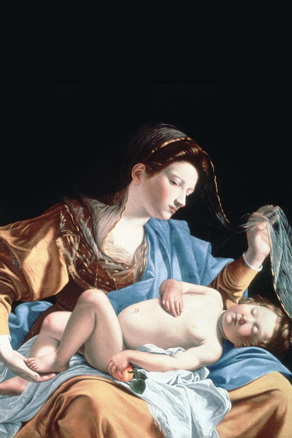 Madonna with sleeping christ child Painting by Arttimesia Gentileschi