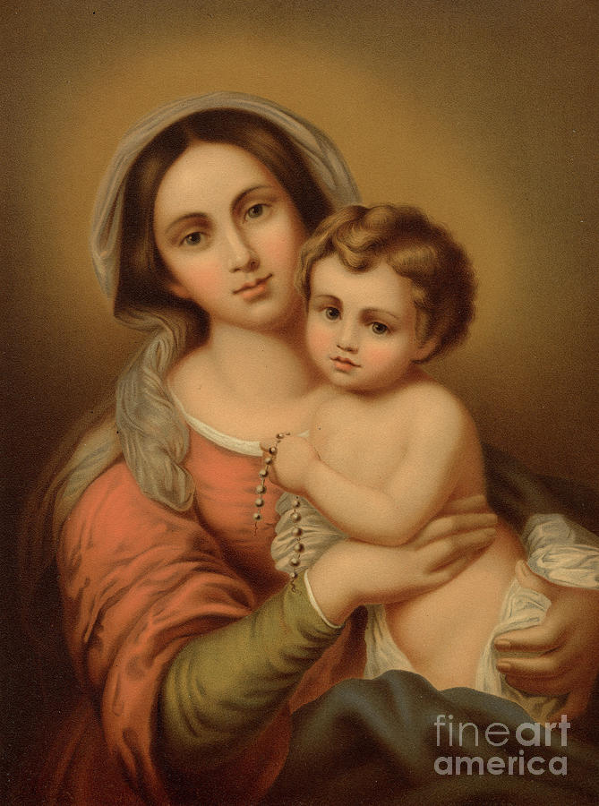 Madonna With The Child Painting by Bartolome Esteban Murillo