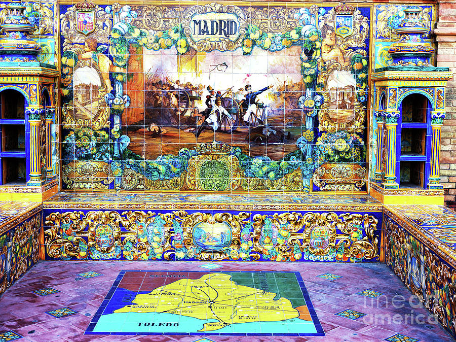 Madrid Tile Bench at Plaza de Espana in Seville Photograph by John Rizzuto