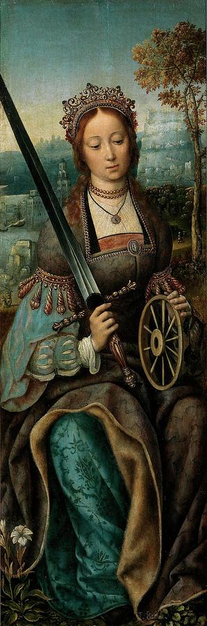 Maestro de Francfort / Saint Catherine of Alexandria, 1510-1520, Flemish School. Painting by Master of Frankfurt -c 1460-c 1520-