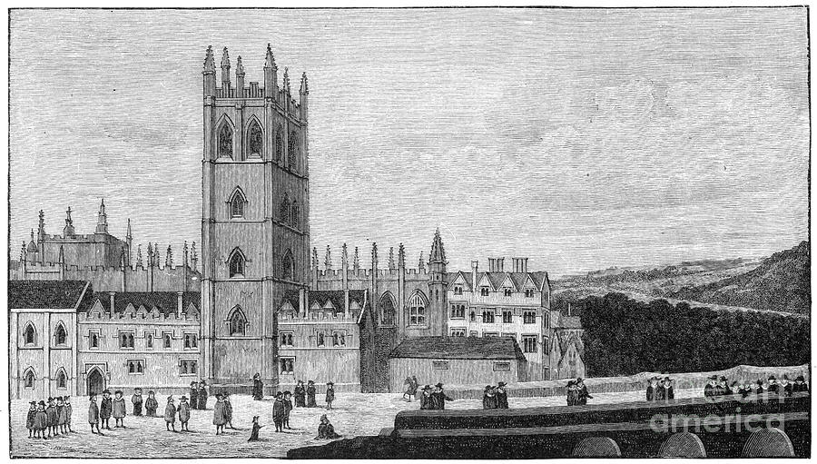 Magdalen College, Oxford, 17th Century Drawing by Print Collector