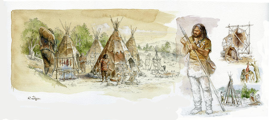 Magdalenian Camp, Illustration Photograph by Christian Jegou