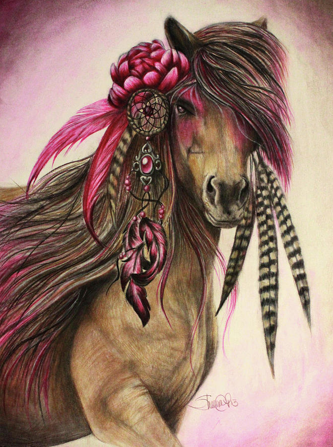 Animal Mixed Media - Magenta Warrior by Sheena Pike Art And Illustration