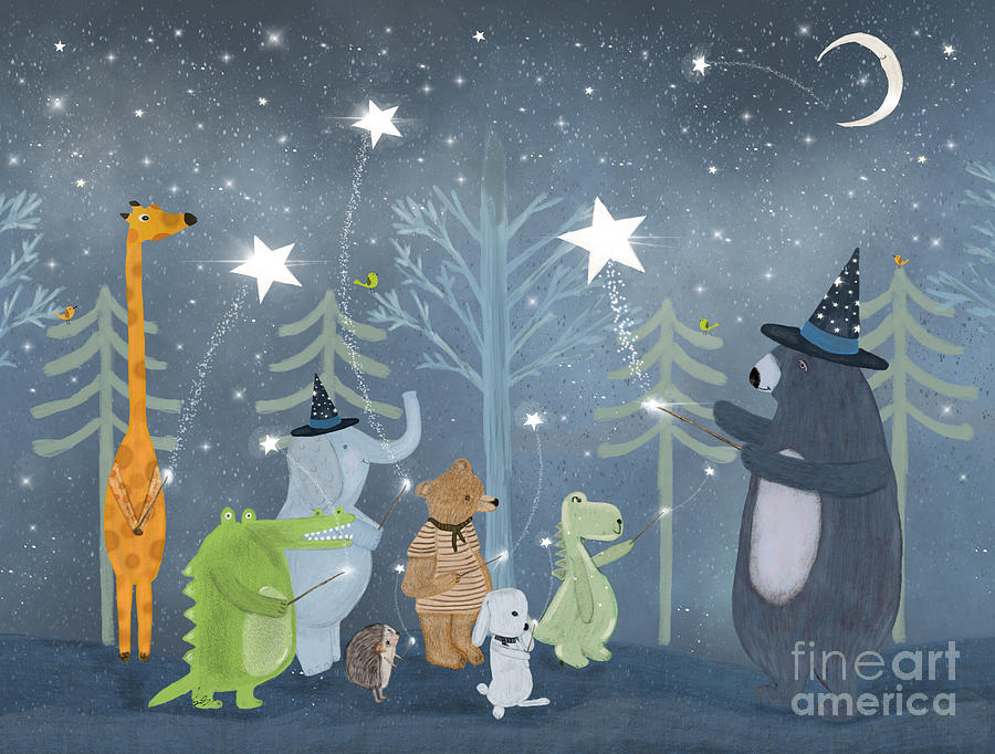 Children's Painting - Magic Stars by Bri Buckley Children's Painting - Magic Stars by Bri Buckley