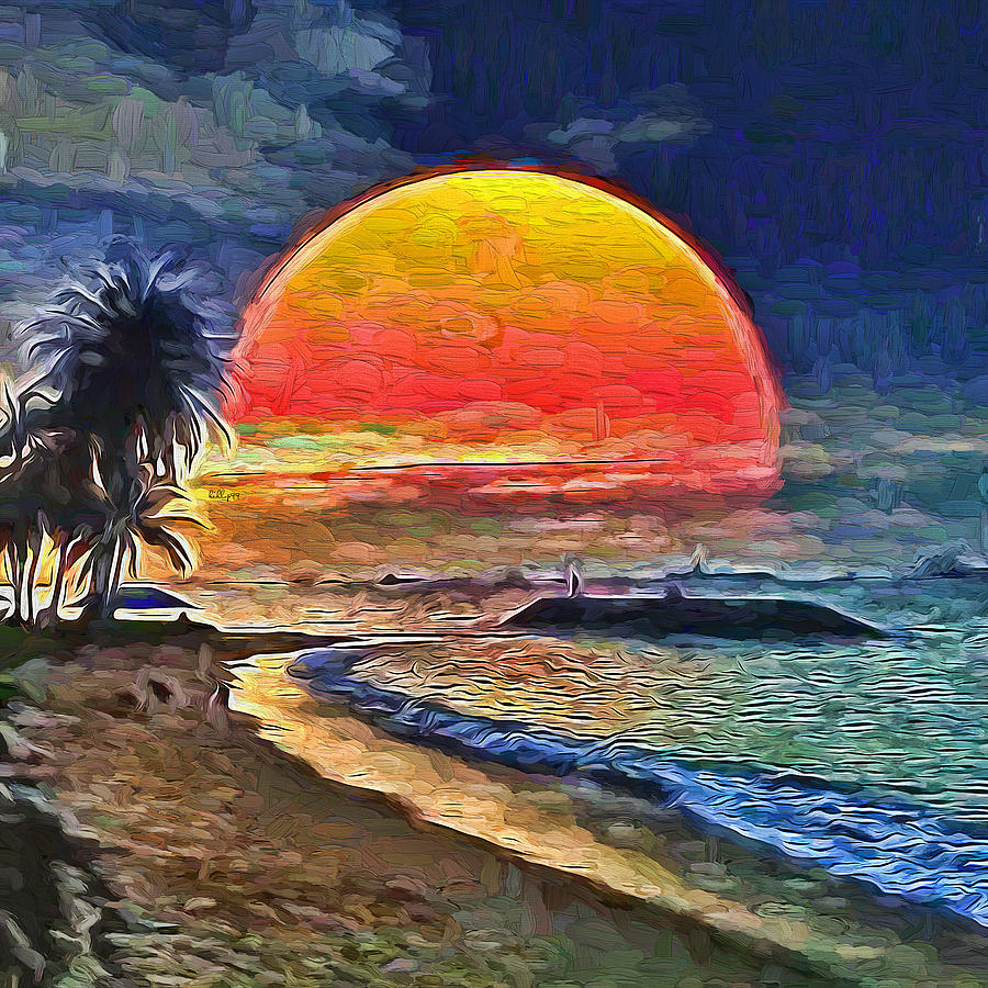 Magic sunset Painting by Nenad Vasic