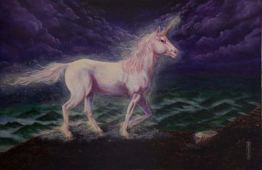 Unicorn Painting - Magical Finding by Larry Schultz