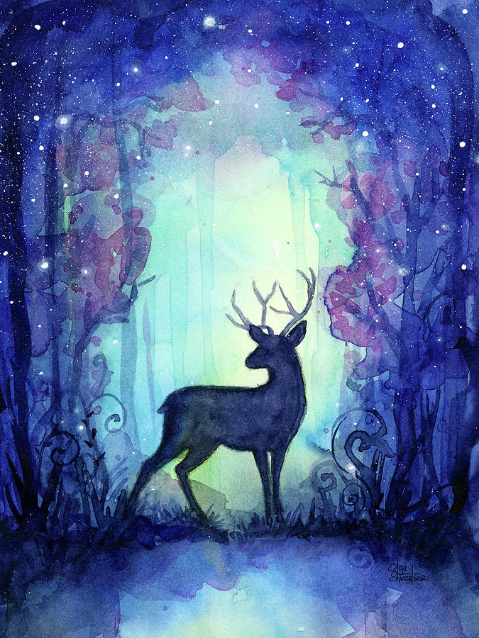 Animal Painting - Magical Forest by Olga Shvartsur
