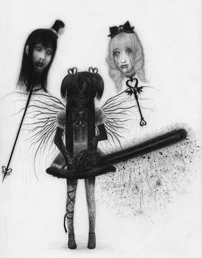 Magical Girl Bloody Nightmare - Artwork Drawing by Ryan Nieves