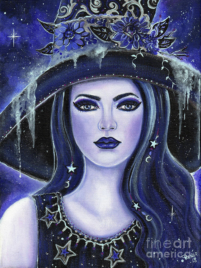 Witch Painting Painting - Magical Misty Witch by Renee Lavoie Witch Painting Painting - Magical Misty Witch by Renee Lavoie
