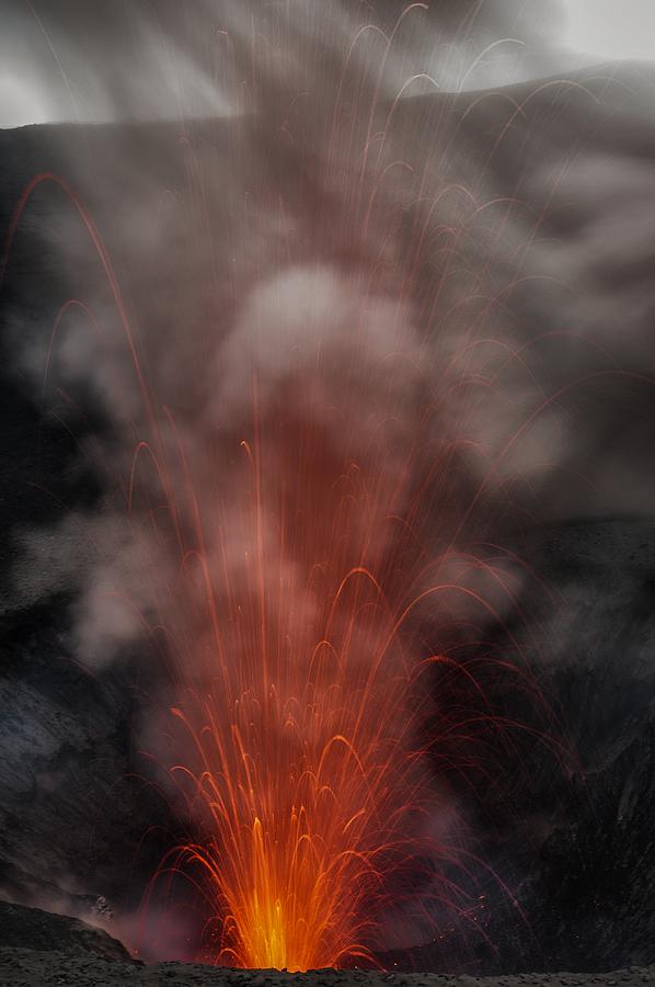 Landscape Photograph - Magma Bubbles From Mt. Yasur by Pavol Stranak