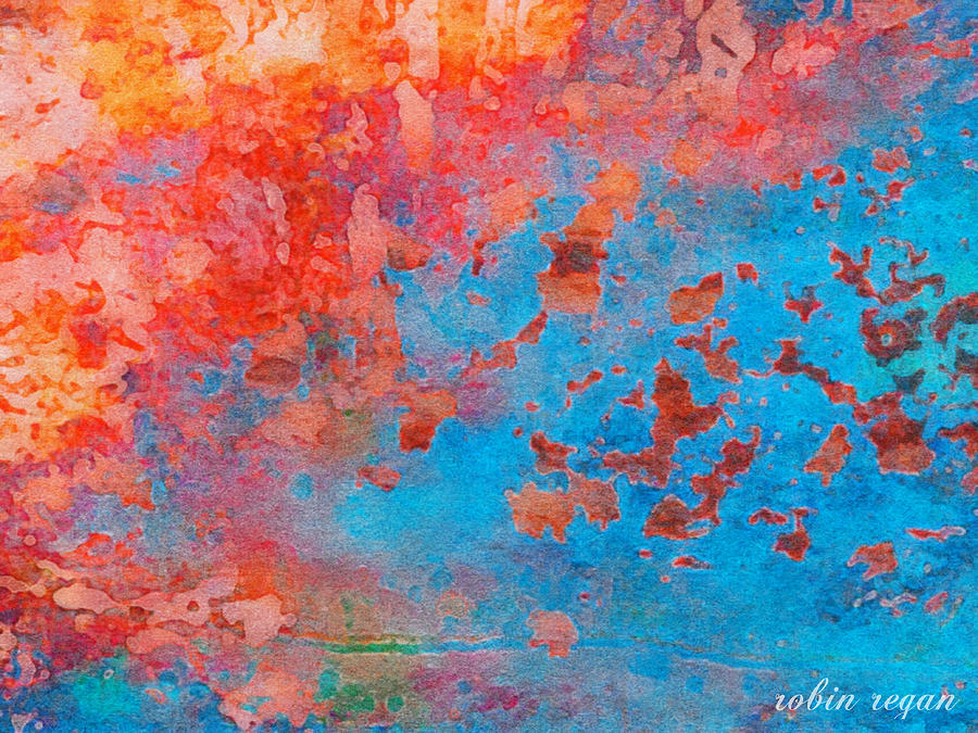 Magma Flowing Into the Ocean Mixed Media by Robin Regan - Fine Art America