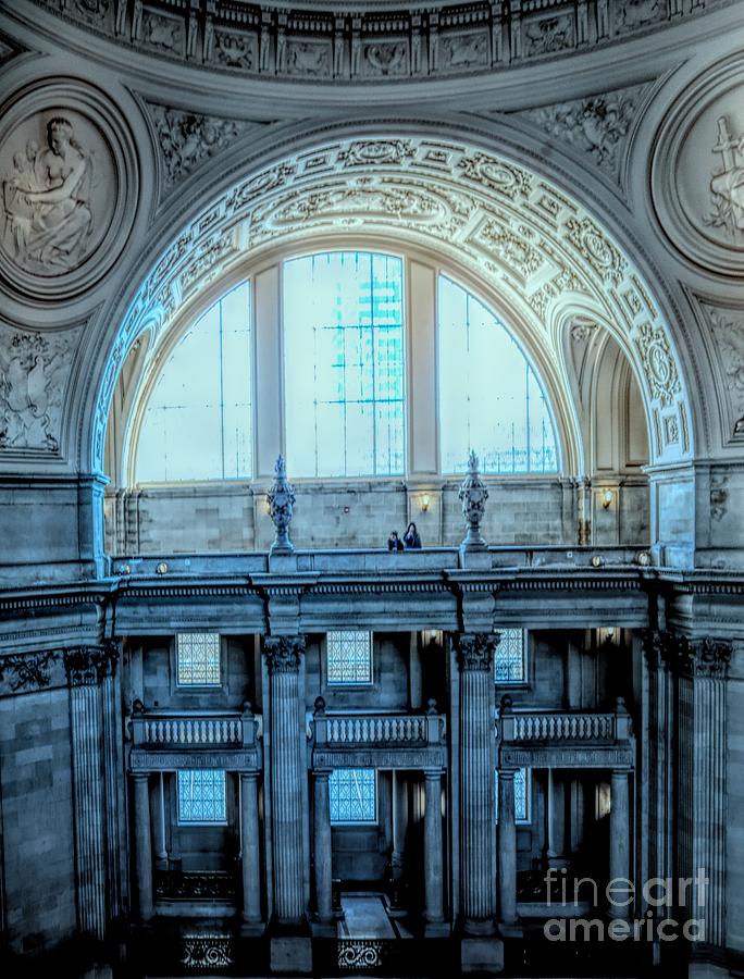 Magnificent Architecture Interior San Francisco City Hall   Photograph by Chuck Kuhn