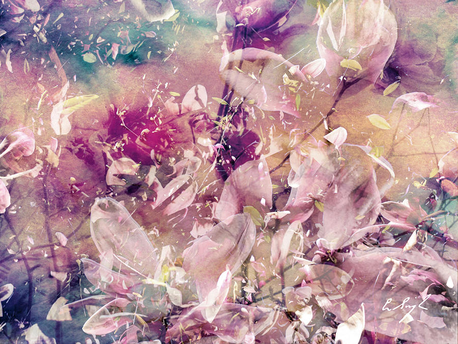 Magnificent Magnolias Vintage Abstract 5864 By Erin Singh Digital Art