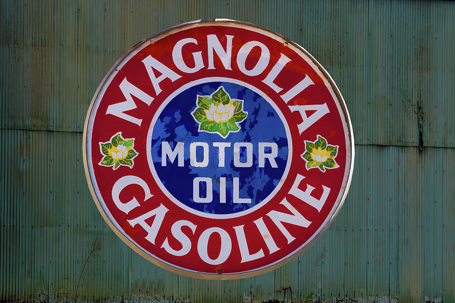 Magnolia Oil Gasoline Sign Photograph by Nick Gray