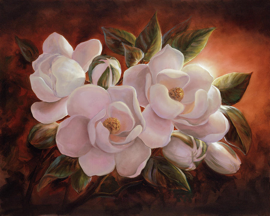 Magnolia Sunrise Painting by Lynne Pittard