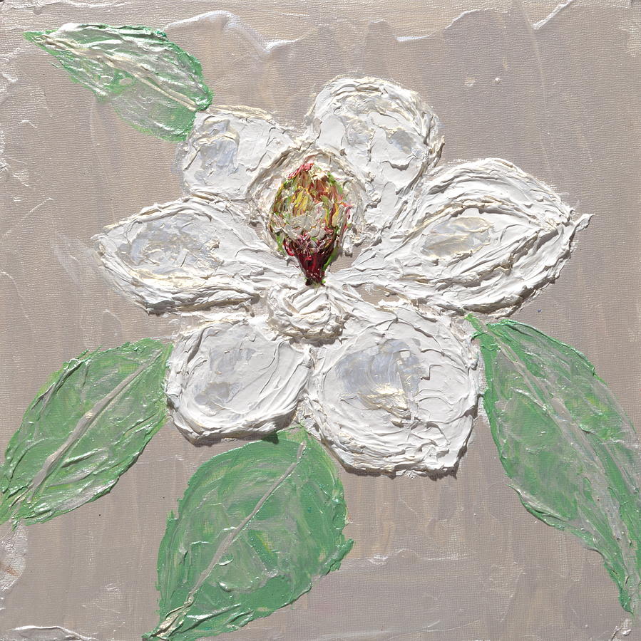 Magnolia White on White Painting by Julene Franki