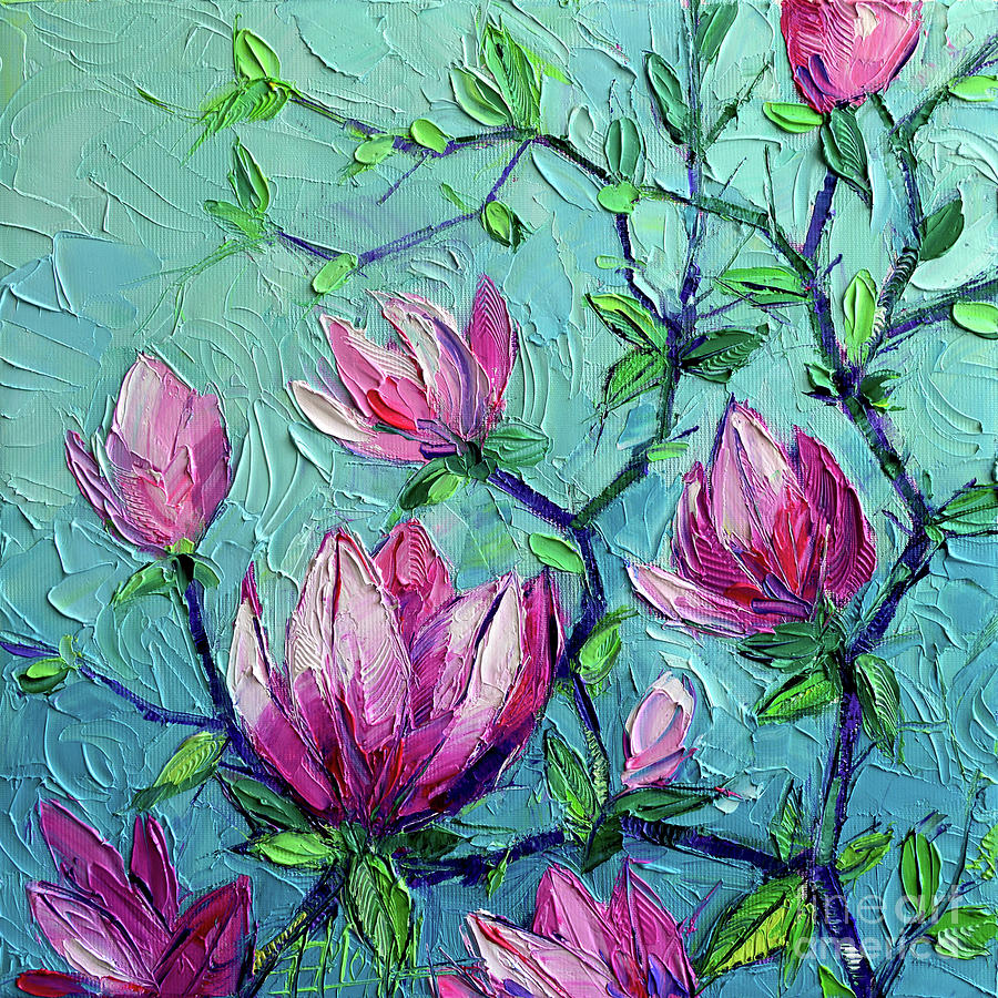 Magnolias Painting by Mona Edulesco