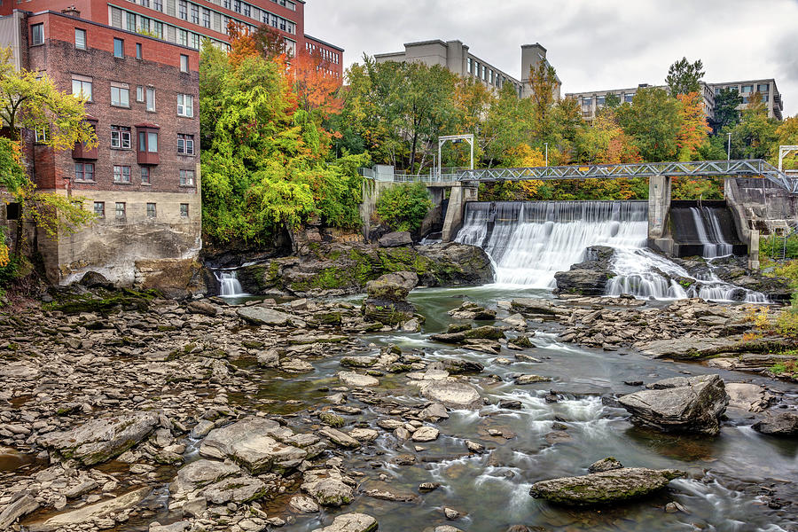 Magog River Dam in Sherbrooke Downtown Photograph by Pierre Leclerc Photography