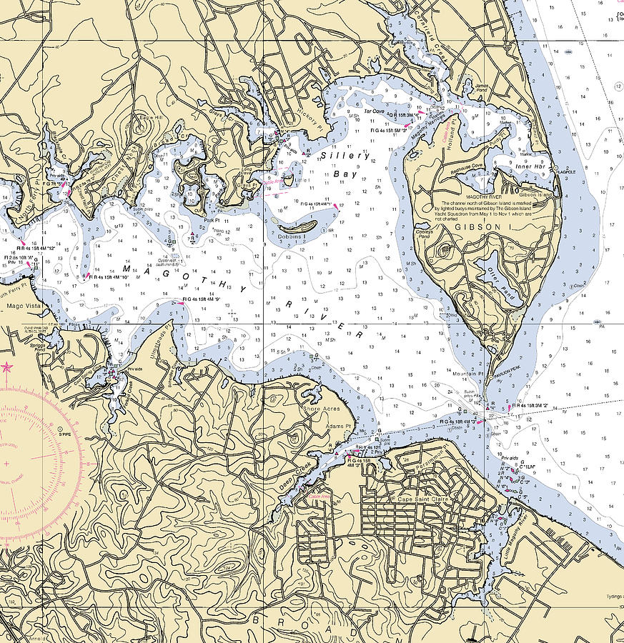 Magothy River Maryland Nautical Chart V2 Mixed Media By Sea Koast   Magothy River Maryland Nautical Chart V2 Sea Koast 