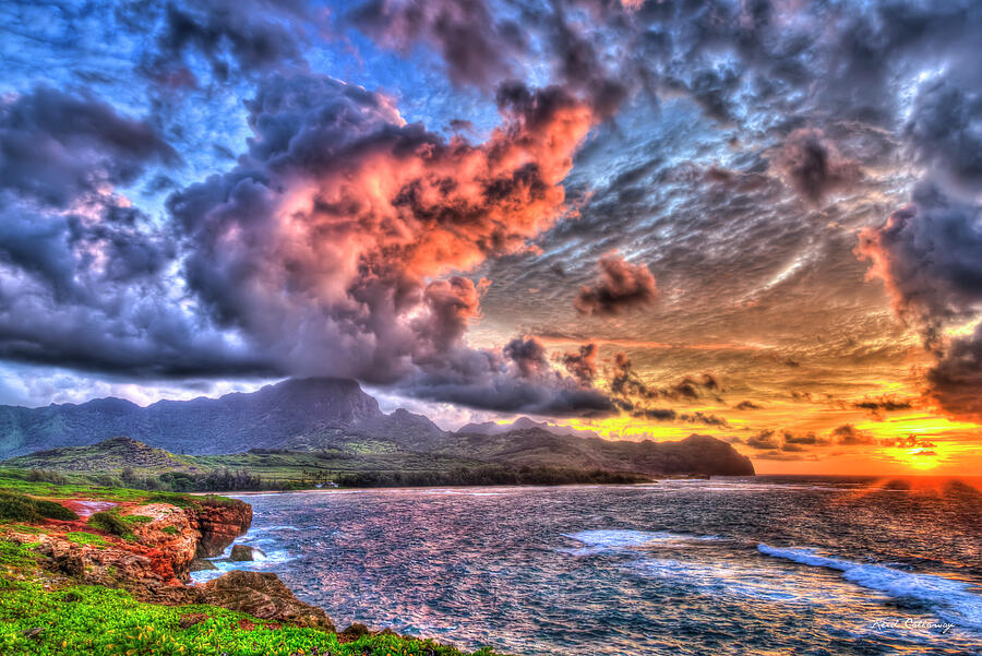 Maha ulepu Beach 2 Sunrise Kauai Hawaii Art Photograph by Reid Callaway
