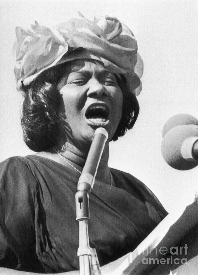 Music Photograph - Mahalia Jackson Speaking At Rally by Bettmann
