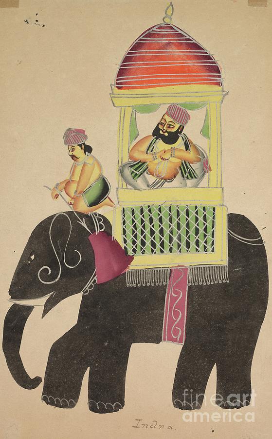 Mahant Of Tarakeshwar Rides On An Drawing by Heritage Images