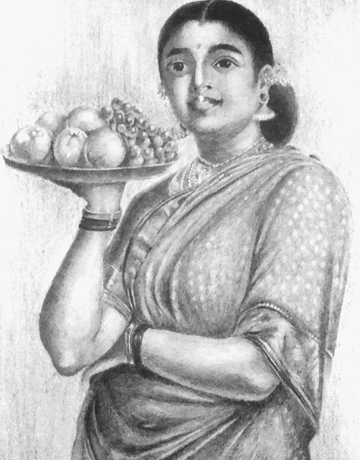 Maharashtrian Lady Drawing by Arun P Raj  Pixels