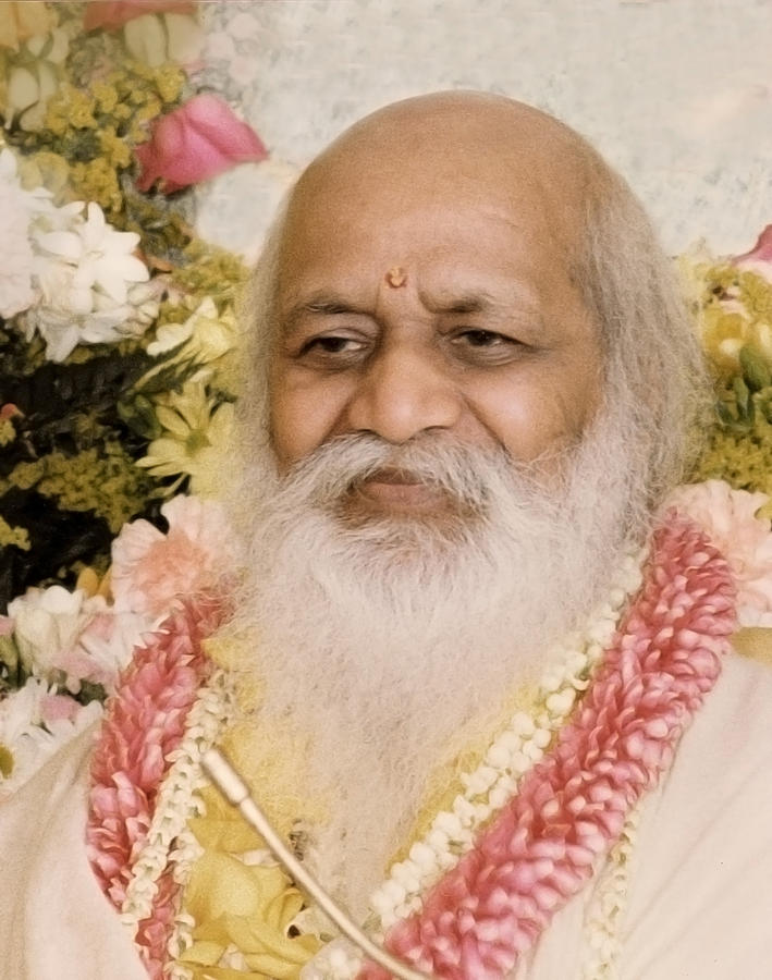 Maharishi in a Garland Photograph by Maharishi And Guru Dev Images