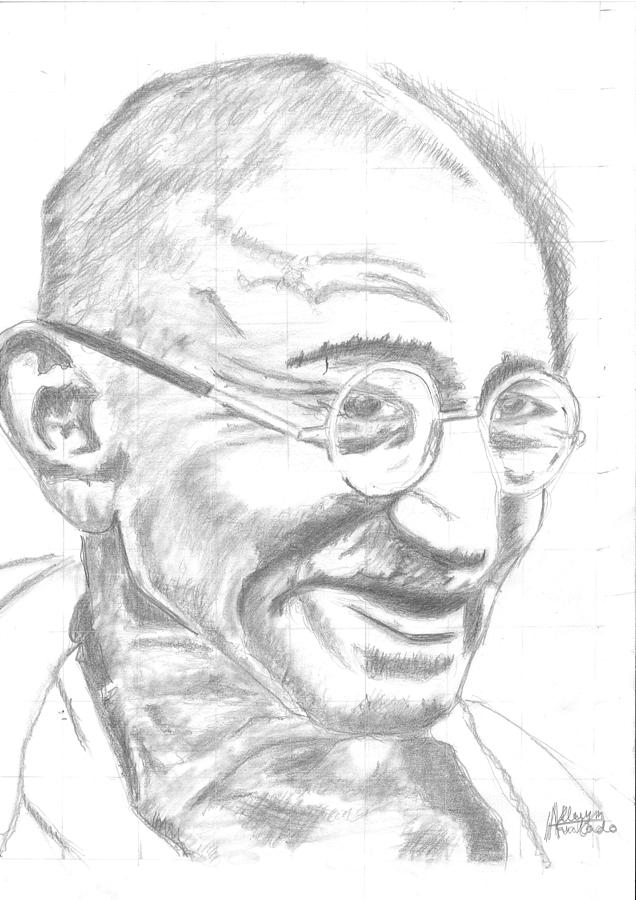 Mahatma Gandhi Pencil Sketch, Drawing, Realistic Art iletisim.akdeniz