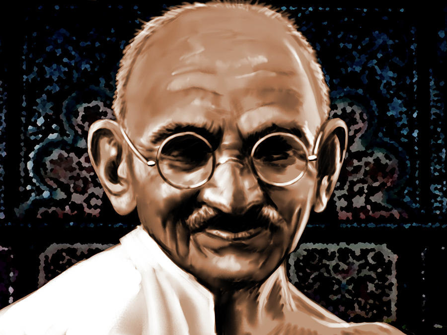 Mahatma Gandhi Drawing Painting by Jaime Enriquez - Pixels