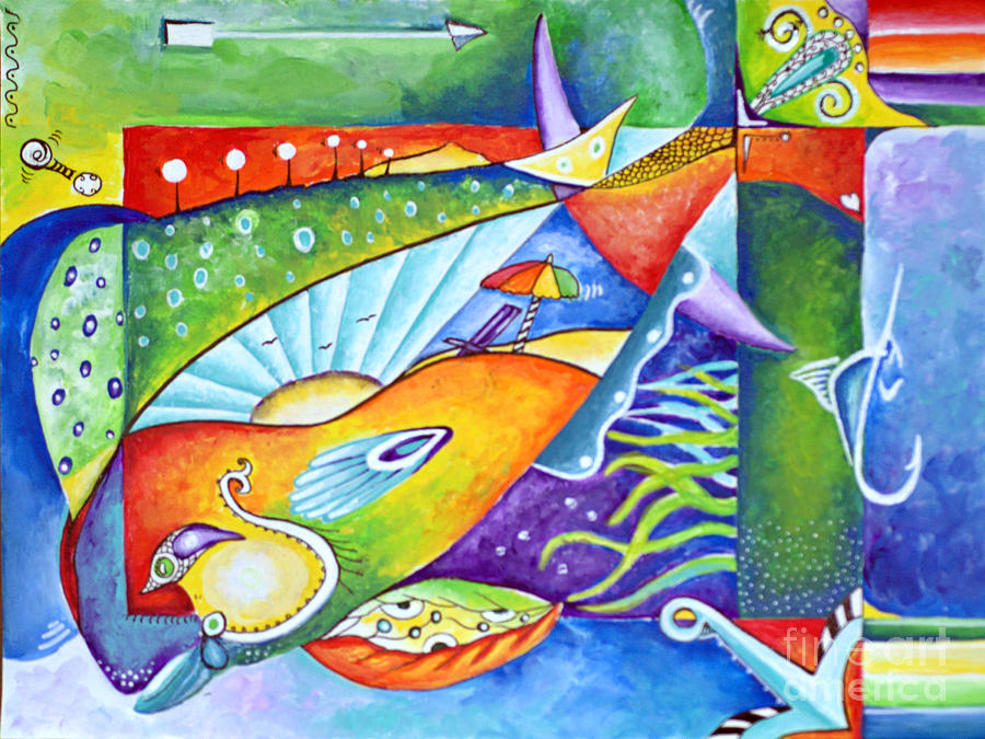 Mahi Celebration Painting by Shelly Tschupp Mahi Celebration Painting by Shelly Tschupp