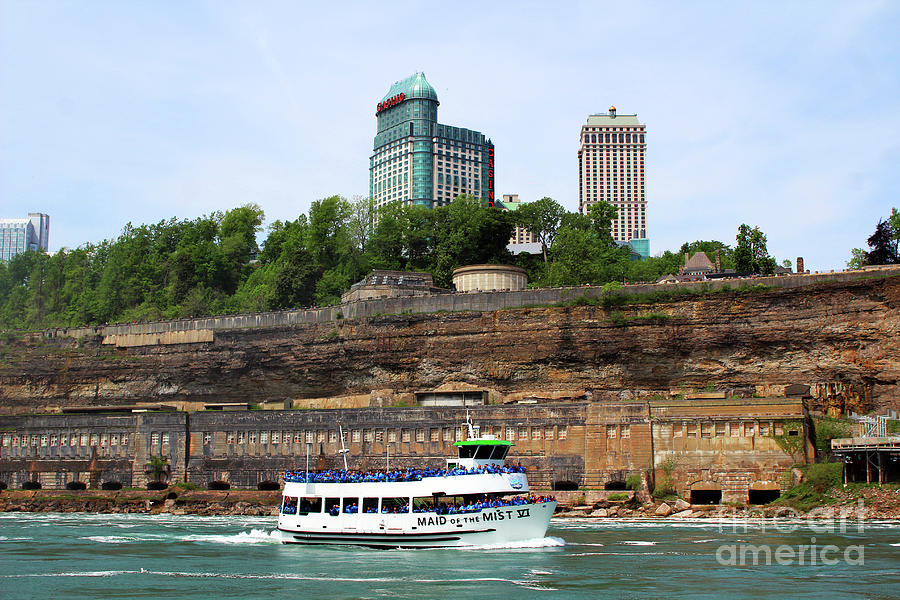 Maid of the Mist Boat and Sheraton Hotel - Canada Photograph by Doc Braham