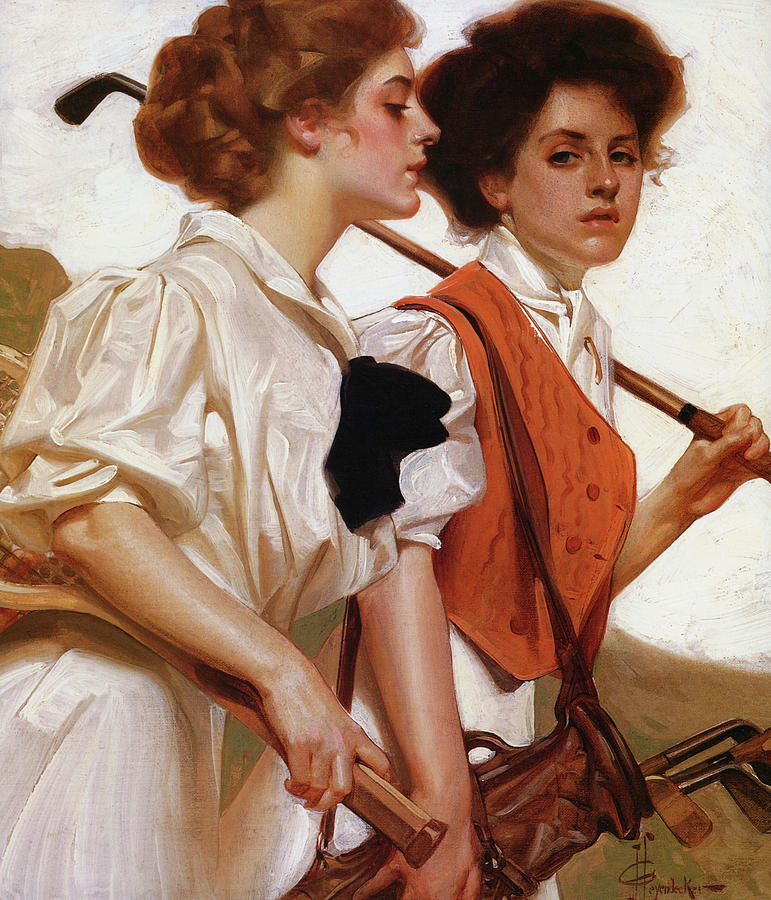 Joseph Christian Leyendecker Painting - Maidens Playing Golf And Tennis - Digital Remastered Edition by Joseph Christian Leyendecker Joseph Christian Leyendecker Painting - Maidens Playing Golf And Tennis - Digital Remastered Edition by Joseph Christian Leyendecker