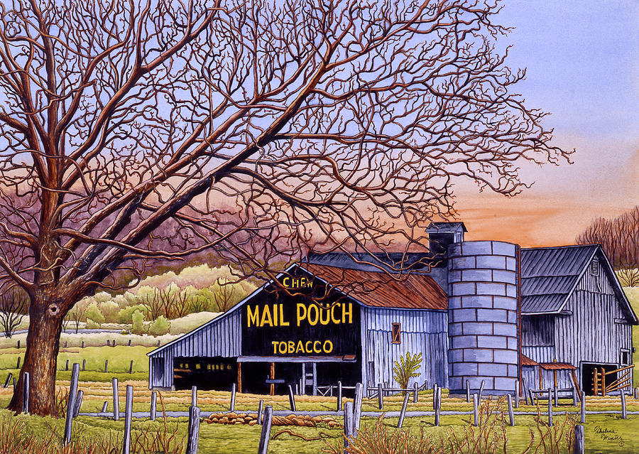Tobacco Barn Painting - Mail Pouch Barn by Thelma Winter