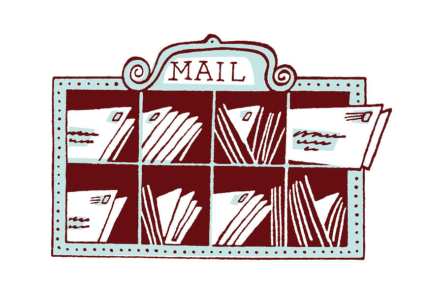 Vintage Drawing - Mail Slots by CSA Images