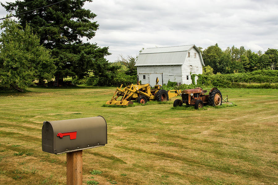 Mailbox and Tractors Photograph by Tom Cochran