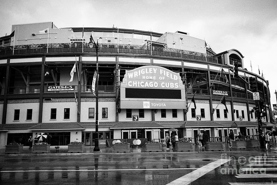 harry caray statue outside wrigley field bleachers entrance Chicago  Illinois USA by Joe Fox