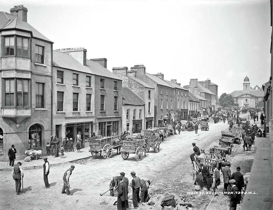 Nature Painting - Main Street in Roscommon Town, ca. 1903 by Robert French by Celestial Images