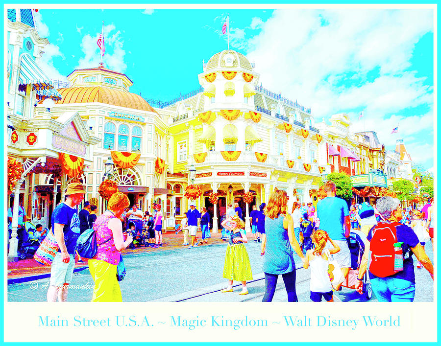 Main Street U.S.A. Magic Kingdom Walt Disney World Digital Art by A Macarthur Gurmankin