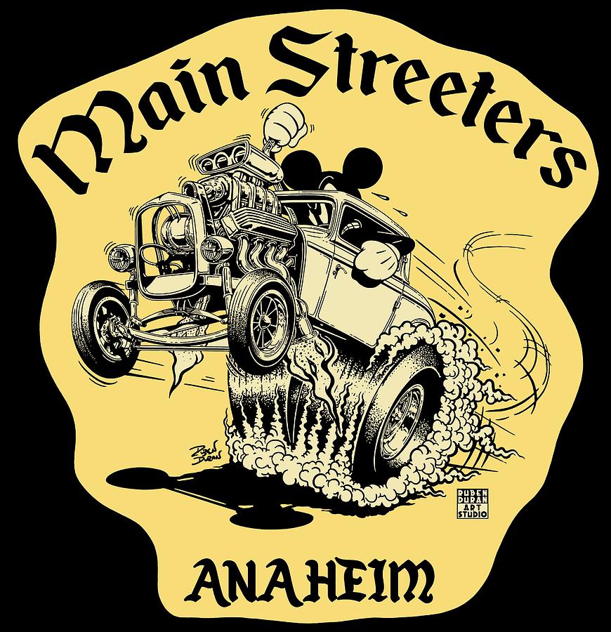 Car Digital Art - Main Streeters Vintage by Ruben Duran