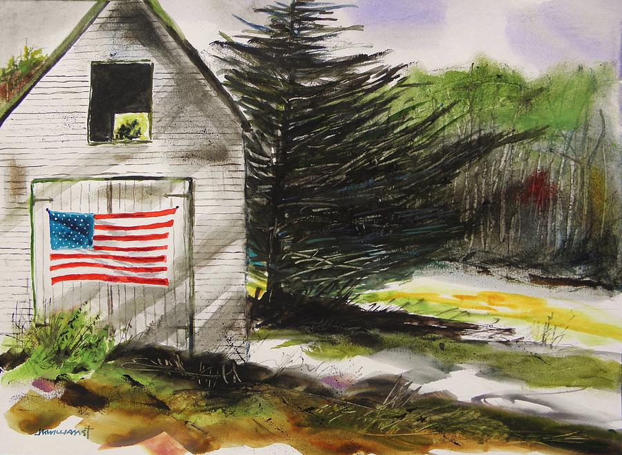 Maine Barn Painting by John Williams