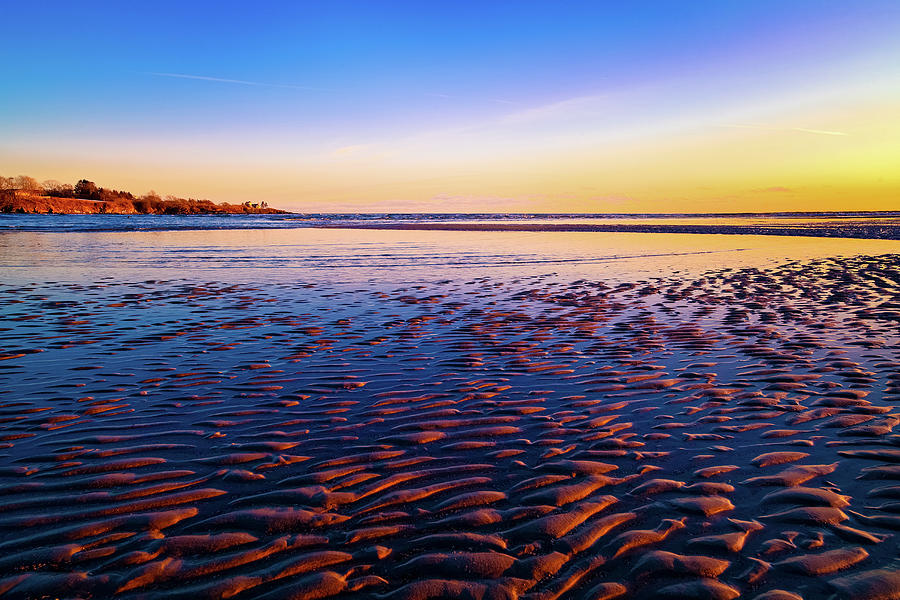 Maine Beach At Sunset Photograph by Sarah Beard Buckley