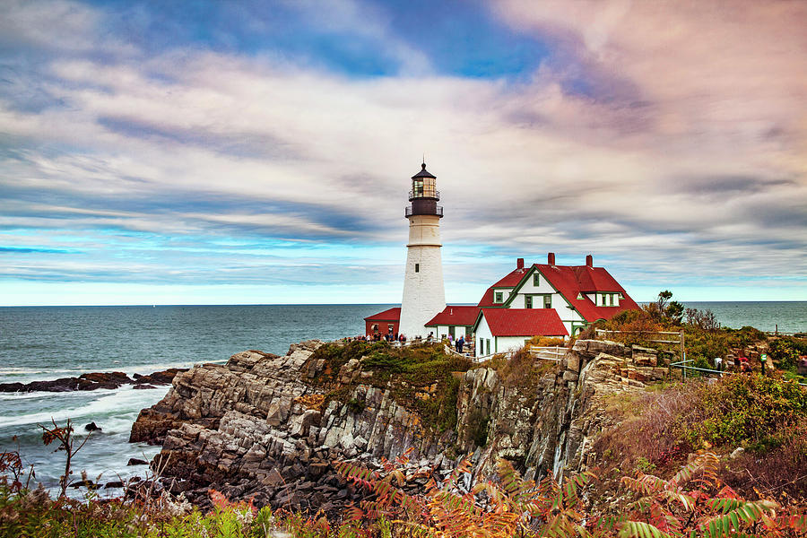 Maine, Cape Elizabeth Lighthouse Digital Art by Lumiere