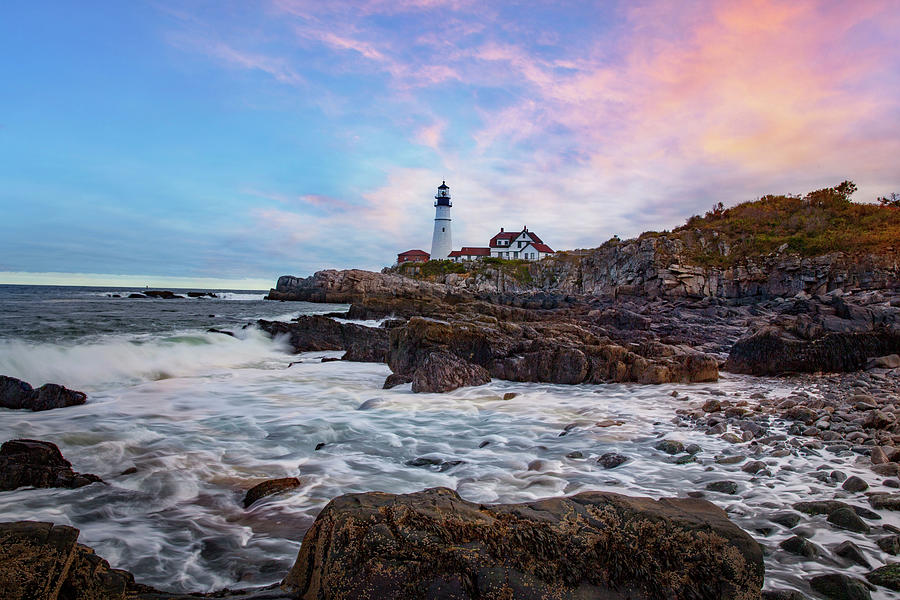 Maine, Cape Elizabeth, Portland Head Light Digital Art by Lumiere ...